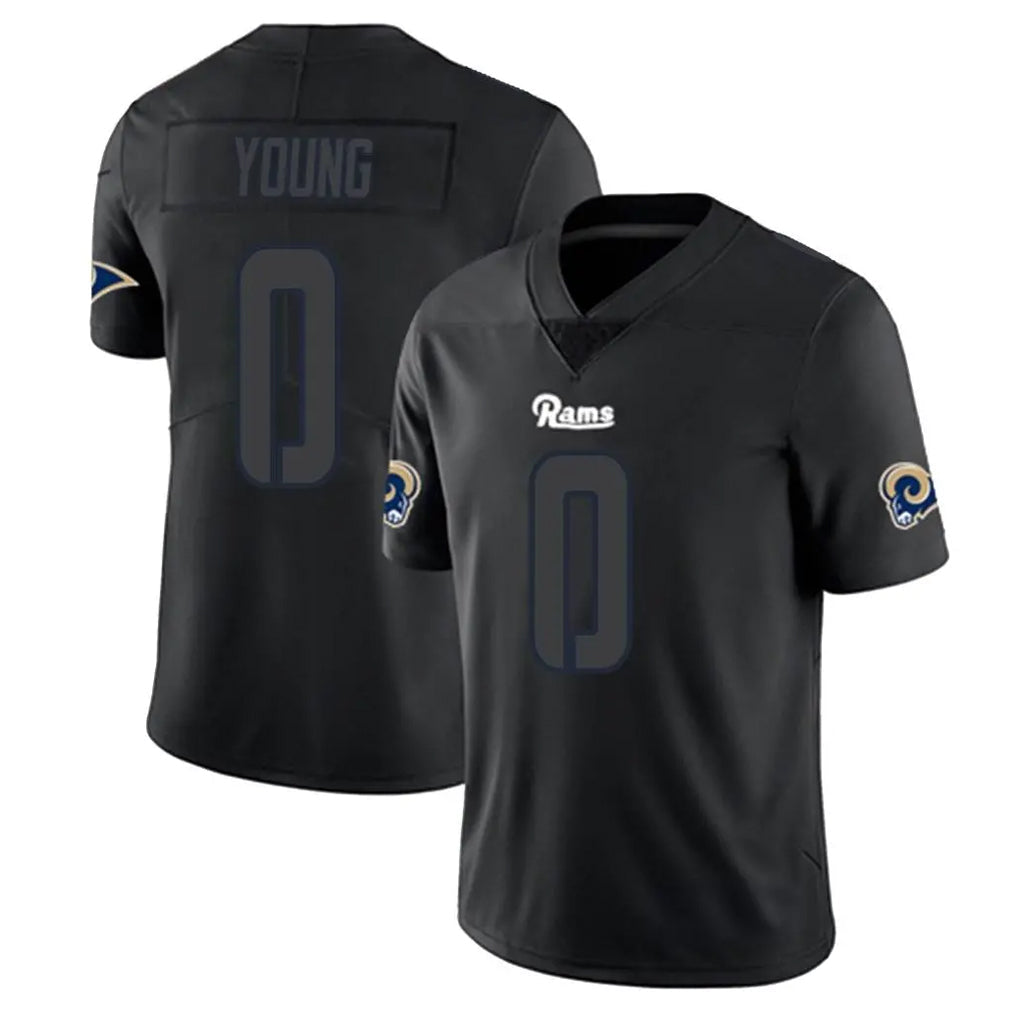 Elroe LA.Rams #0 Byron Young Player Black Impact Limited Home Game Stitched Jerseys