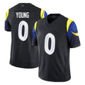 Elroe LA.Rams #0 Byron Young Player Black Midnight Rivalries Collection Limited Home Game Stitched Jerseys