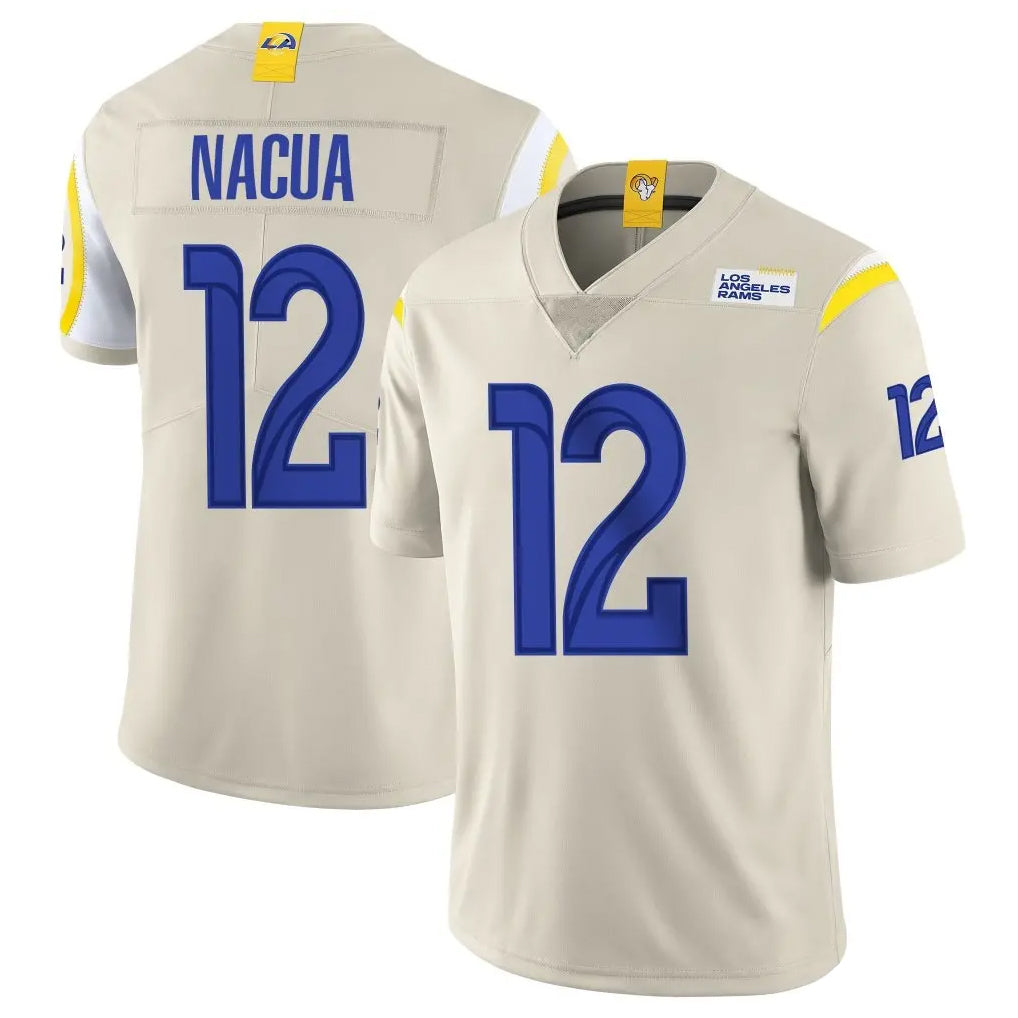 Elroe LA.Rams #12 Puka Nacua Player Bone Limited Vapor Home Game Stitched Jerseys