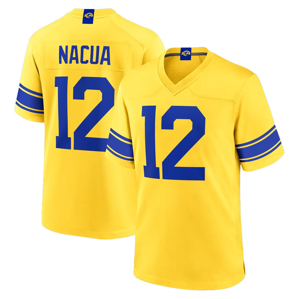 Elroe LA.Rams #12 Puka Nacua Player Gold Classic Sol Home Game Stitched Jerseys