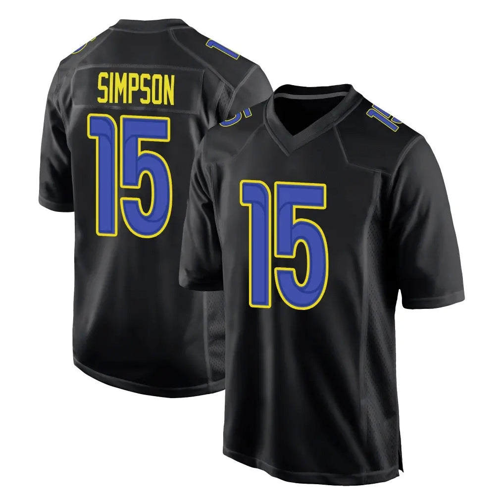 Elroe LA.Rams #15 Ty Simpson Player Black Fashion Limited Home Game Stitched Jerseys