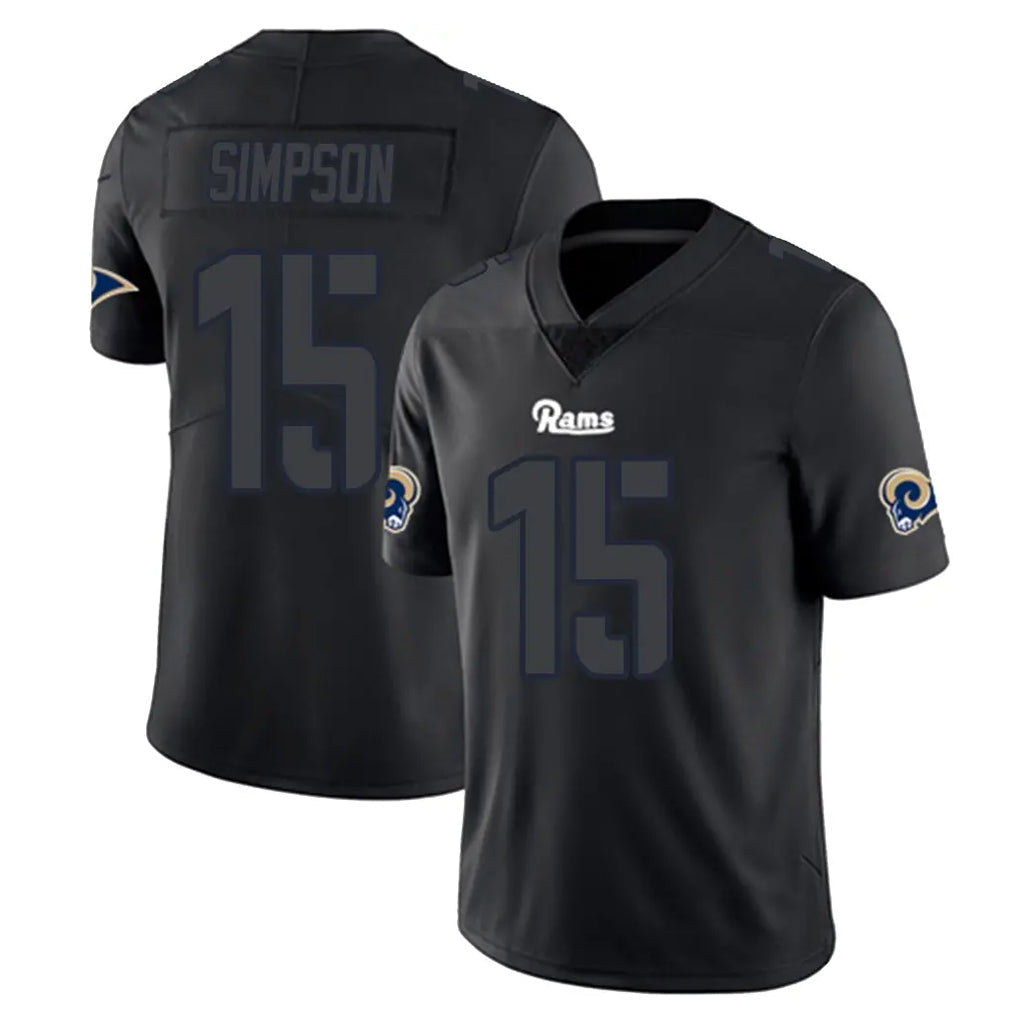 Elroe LA.Rams #15 Ty Simpson Player Black Impact Limited Home Game Stitched Jerseys