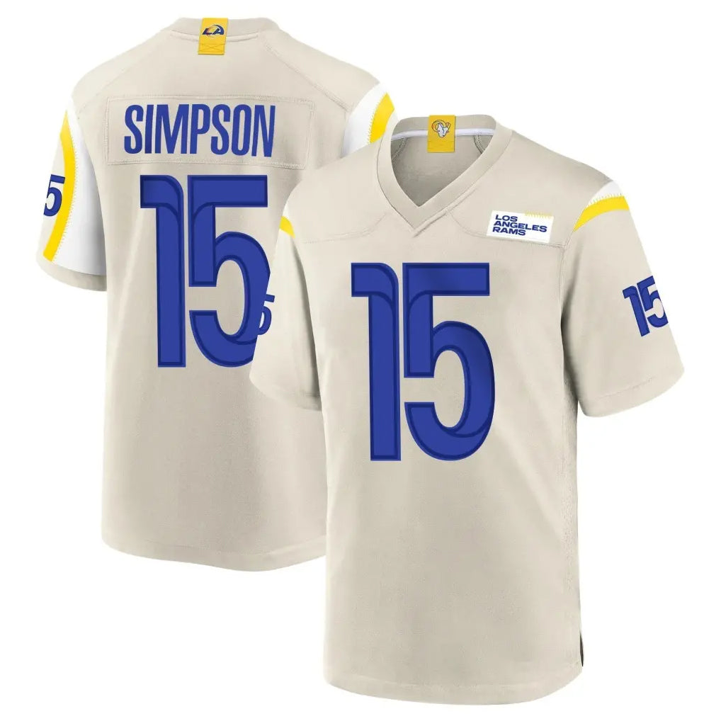 Elroe LA.Rams #15 Ty Simpson Player Bone Home Game Stitched Jerseys