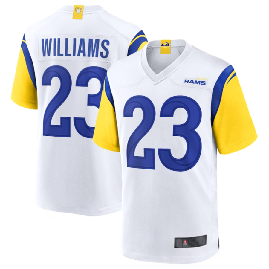 Elroe LA.Rams #23 Kyren Williams White Game Jersey American Stitched Jerseys