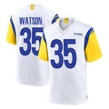 Elroe LA.Rams #35 Jaylen Watson Player White Home Game Stitched Jerseys