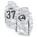 Elroe LA.Rams #37 Quentin Lake Player Arctic Camo Salute to Service Hoodies Limited Game Stitched Jerseys