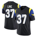 Elroe LA.Rams #37 Quentin Lake Player Black Midnight Rivalries Collection Limited Home Game Stitched Jerseys