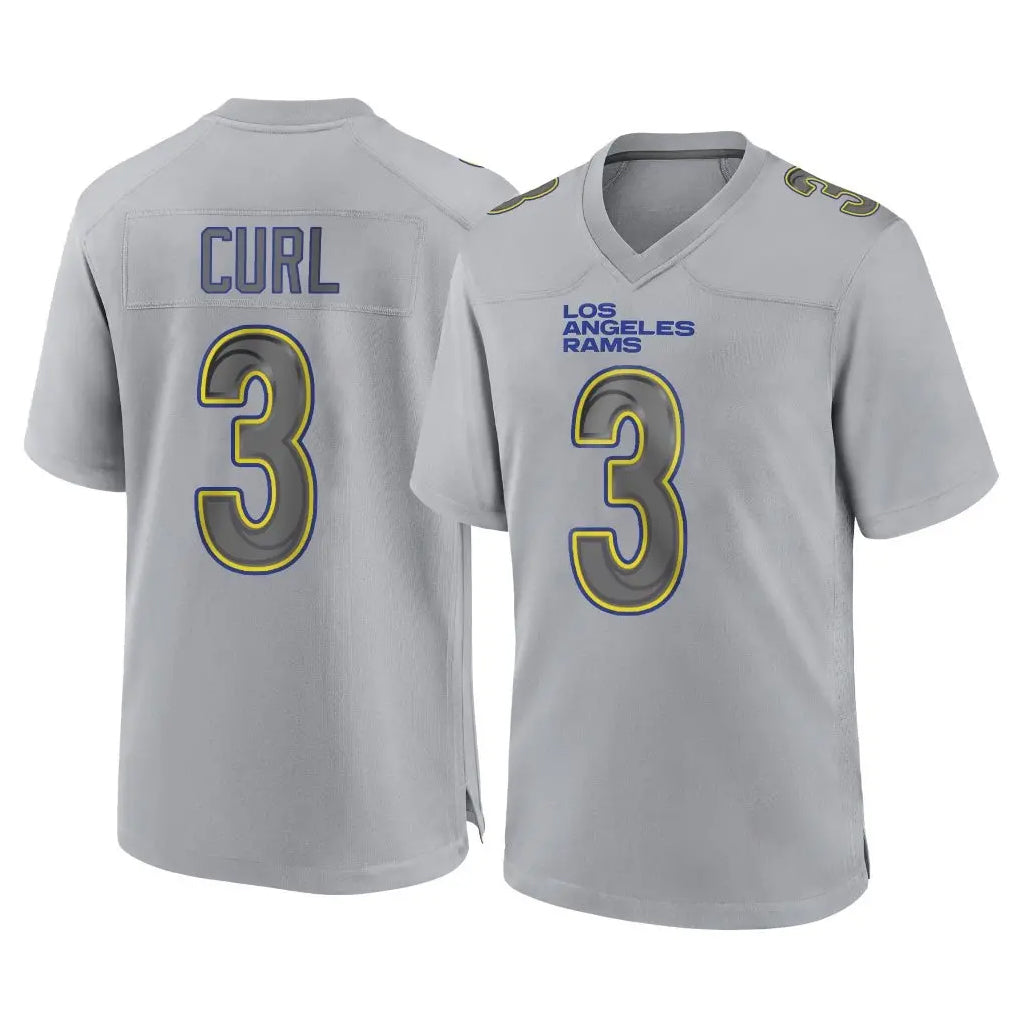 Elroe LA.Rams #3 Kam Curl Player Gray Atmosphere Fashion Home Game Stitched Jerseys
