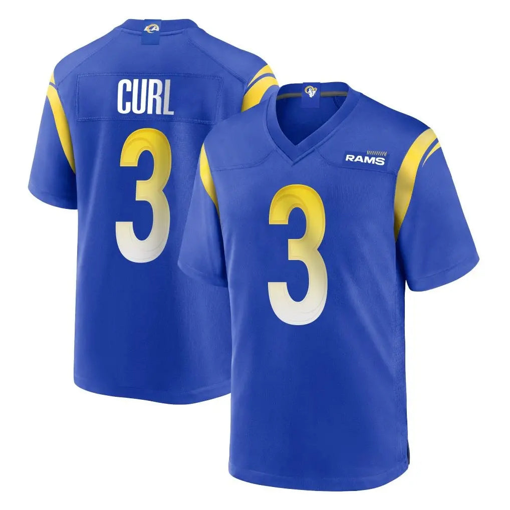 Elroe LA.Rams #3 Kam Curl Player Royal Home Game Stitched Jerseys
