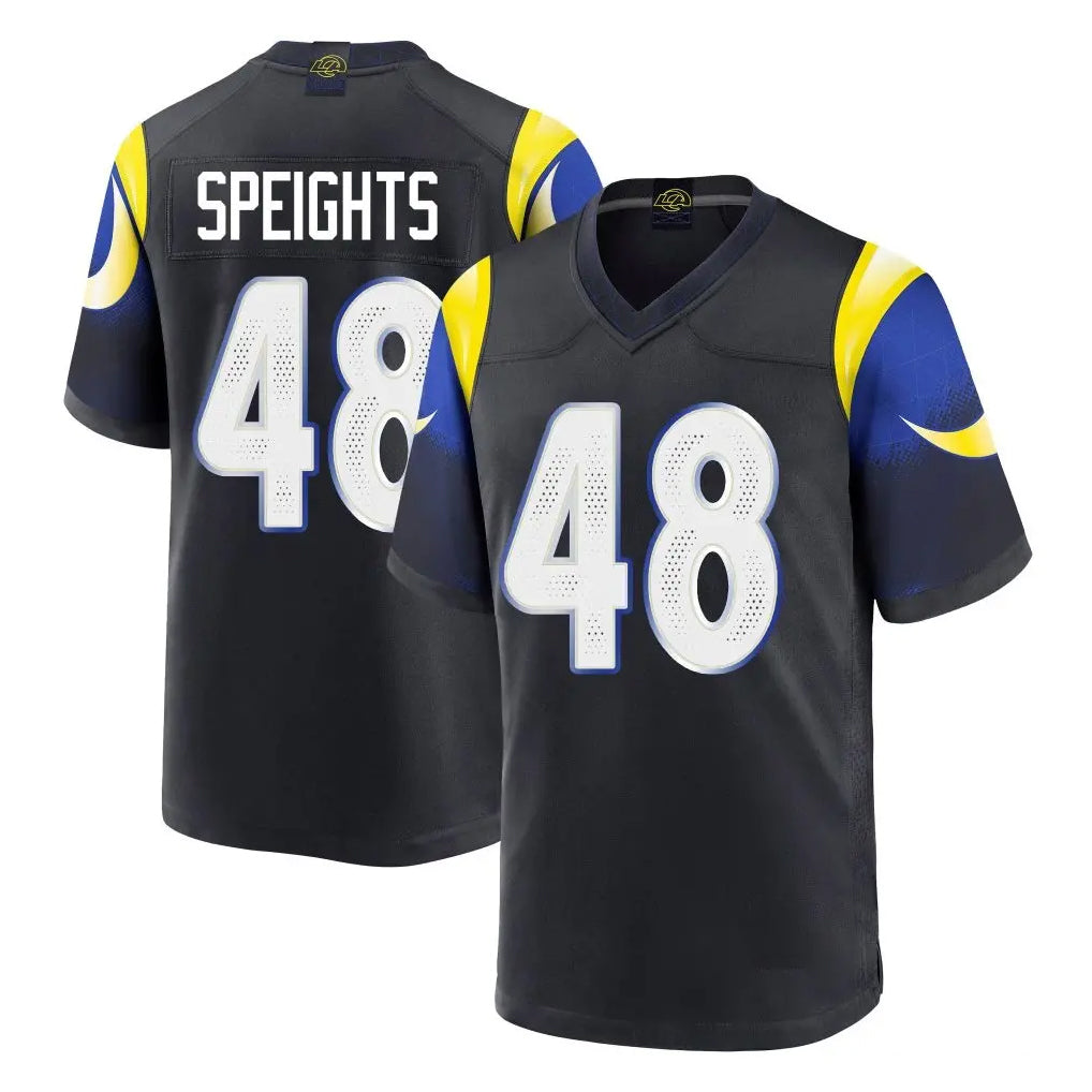 Elroe LA.Rams #48 Omar Speights Player Black Midnight Rivalries Collection Home Game Stitched Jerseys