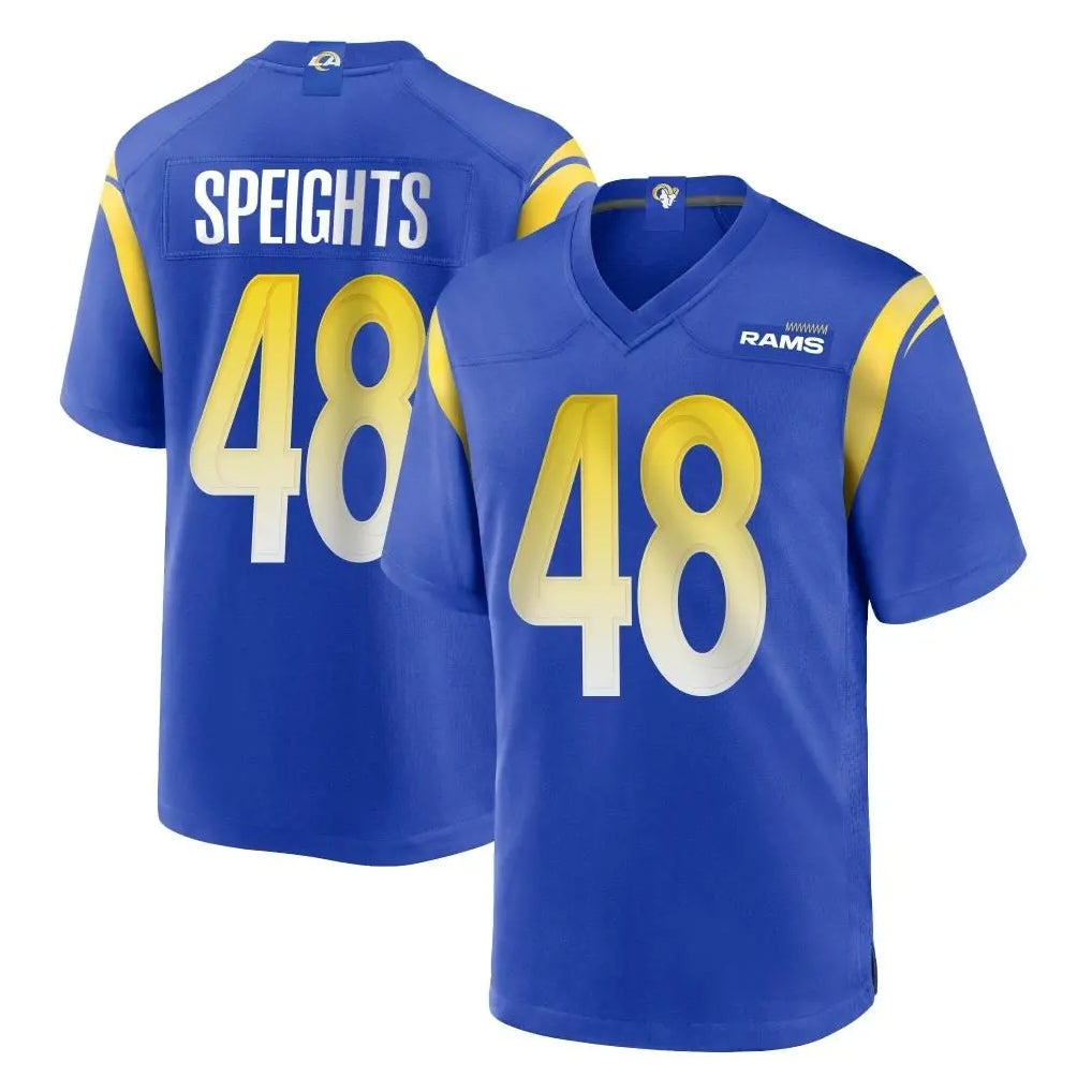 Elroe LA.Rams #48 Omar Speights Player Royal Home Game Stitched Jerseys