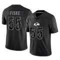 Elroe LA.Rams #55 Braden Fiske Player Black Limited Reflective Home Game Stitched Jerseys