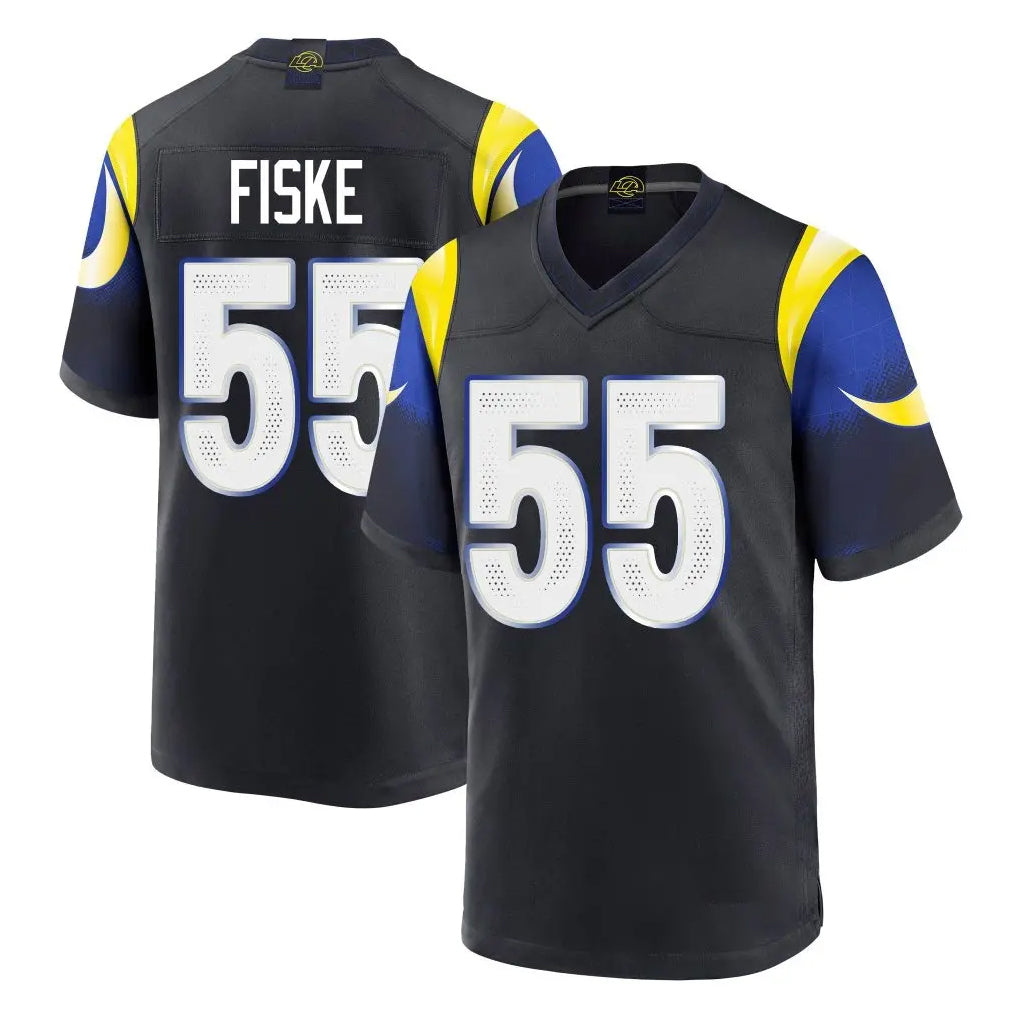 Elroe LA.Rams #55 Braden Fiske Player Black Midnight Rivalries Collection Home Game Stitched Jerseys