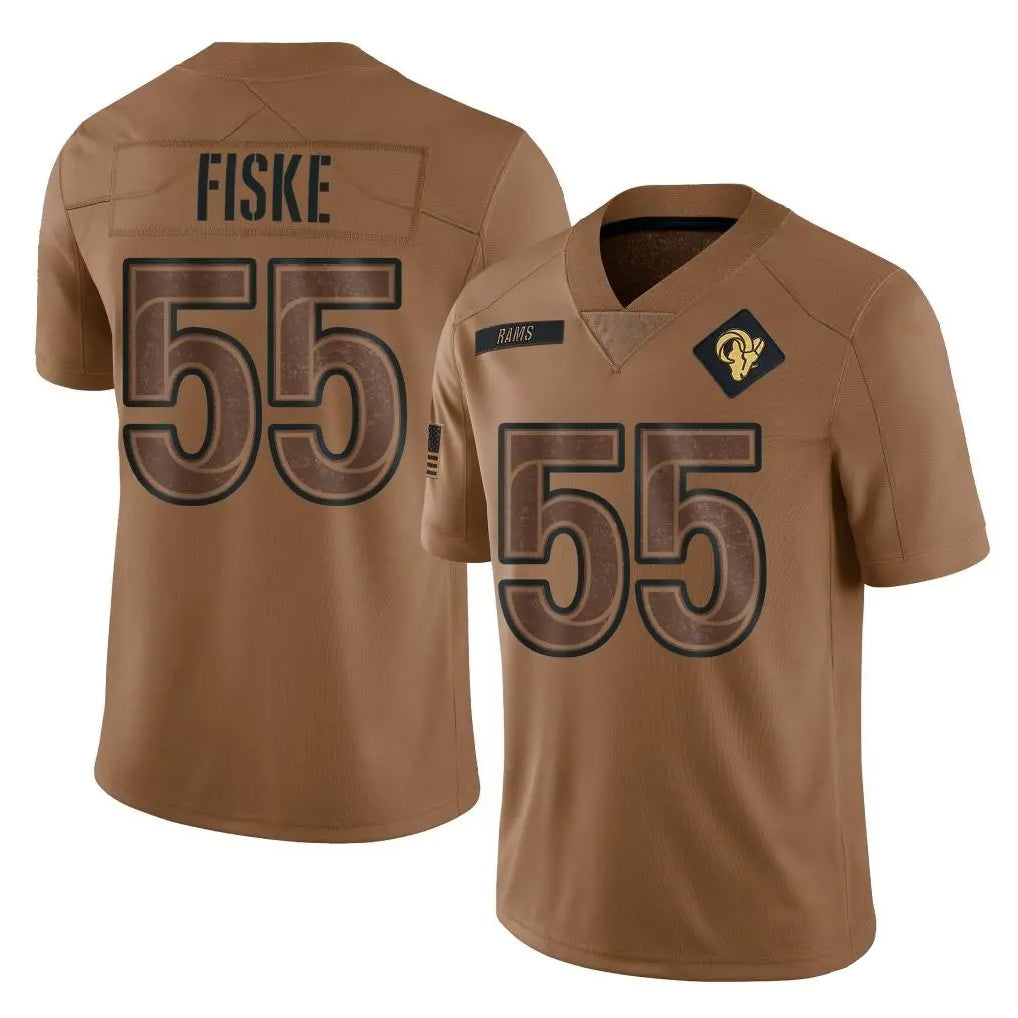 Elroe LA.Rams #55 Braden Fiske Player Brown Salute To Service Limited Stitched Jerseys