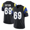 Elroe LA.Rams #69 Kevin Dotson Player Black Midnight Rivalries Collection Limited Home Game Stitched Jerseys