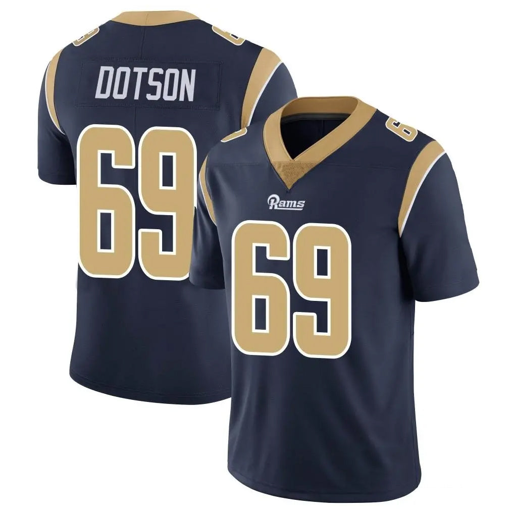 Elroe LA.Rams #69 Kevin Dotson Player Navy Limited Vapor Untouchable Home Game Stitched Jerseys
