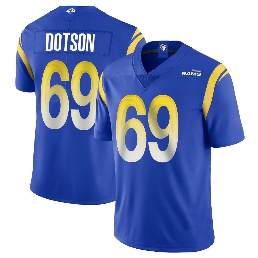 Elroe LA.Rams #69 Kevin Dotson Player Royal Limited Vapor Untouchable Home Game Stitched Jerseys