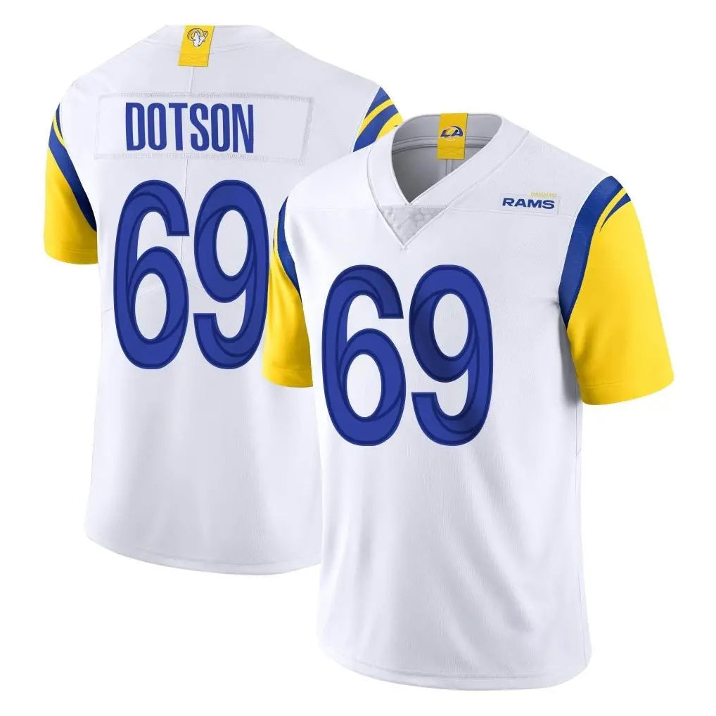 Elroe LA.Rams #69 Kevin Dotson Player White Limited Vapor Untouchable Home Game Stitched Jerseys