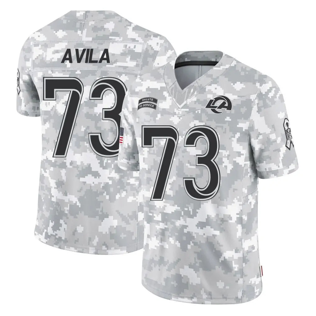 Elroe LA.Rams #73 Steve Avila Player Arctic Camo Salute To Service Limited Game Stitched Jerseys
