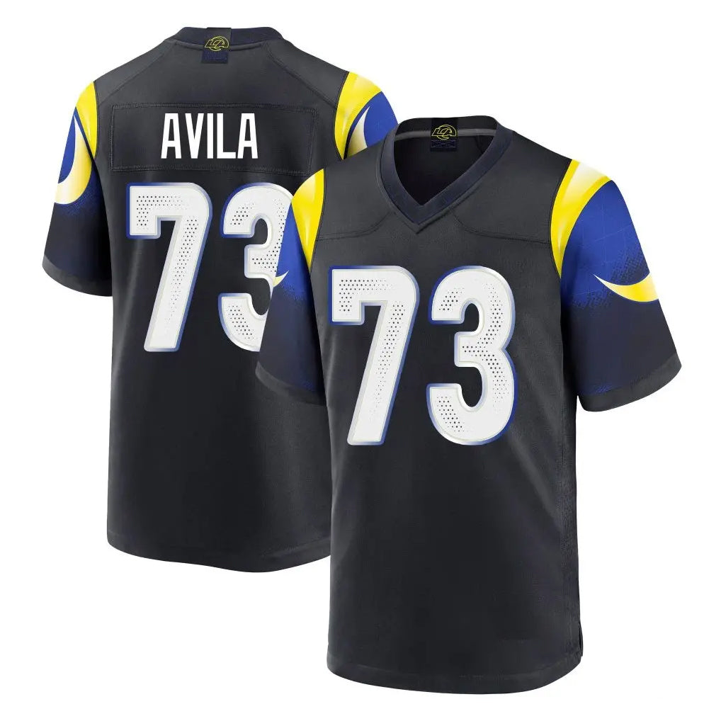 Elroe LA.Rams #73 Steve Avila Player Black Midnight Rivalries Collection Home Game Stitched Jerseys
