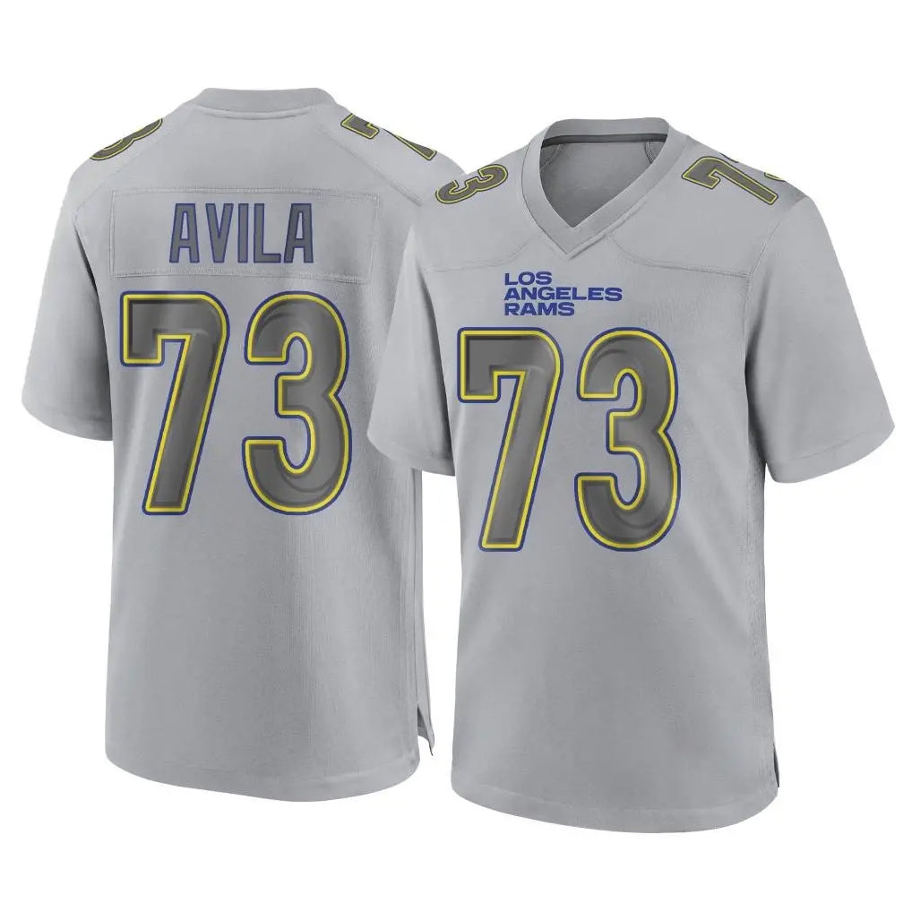 Elroe LA.Rams #73 Steve Avila Player Gray Atmosphere Fashion Home Game Stitched Jerseys