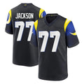 Elroe LA.Rams #77 Alaric Jackson Player Black Midnight Rivalries Collection Home Game Stitched Jerseys