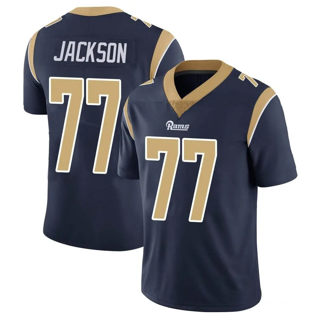 Elroe LA.Rams #77 Alaric Jackson Player Navy Limited Vapor Untouchable Home Game Stitched Jerseys