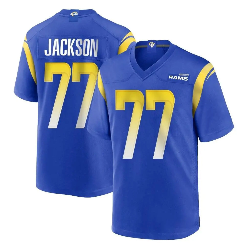 Elroe LA.Rams #77 Alaric Jackson Player Royal Home Game Stitched Jerseys