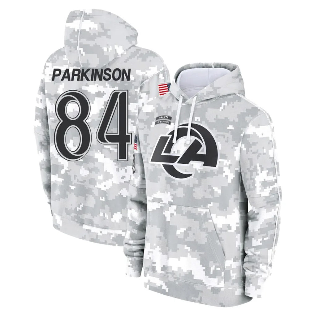Elroe LA.Rams #84 Colby Parkinson Player Arctic Camo Salute to Service Hoodies Limited Game Stitched Jerseys
