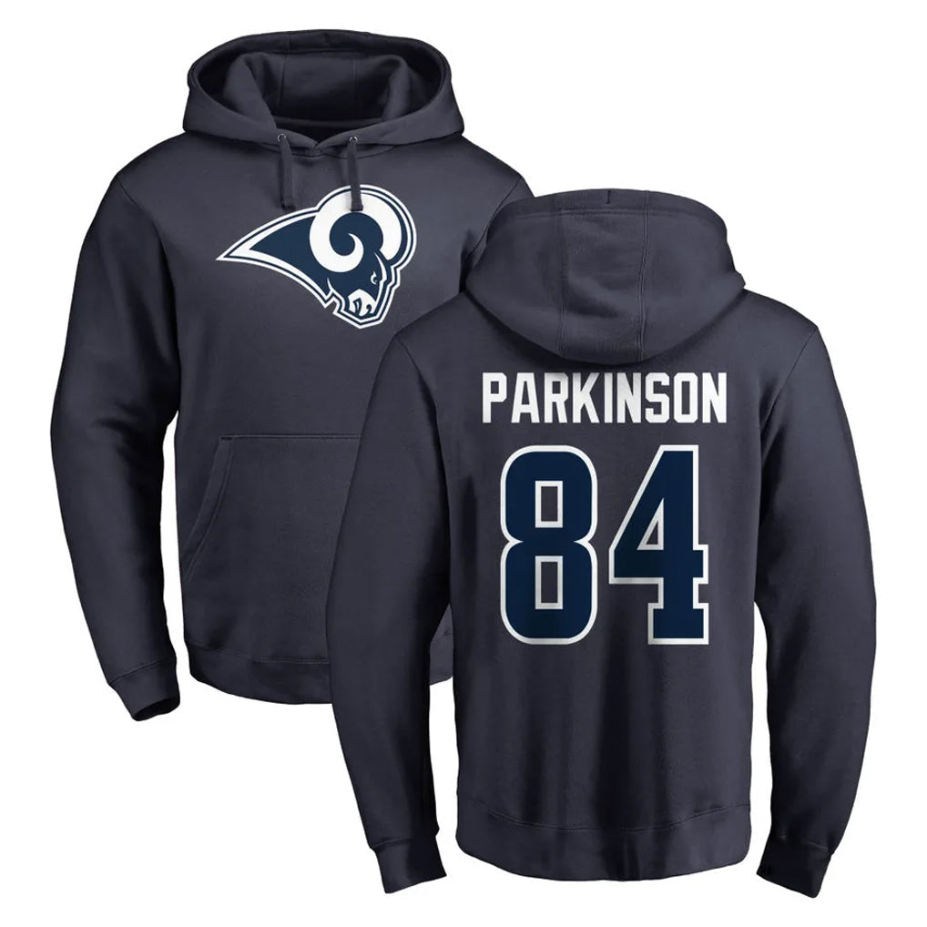 Elroe LA.Rams #84 Colby Parkinson Player Navy Pullover Hoodie Limited Game Stitched Jerseys