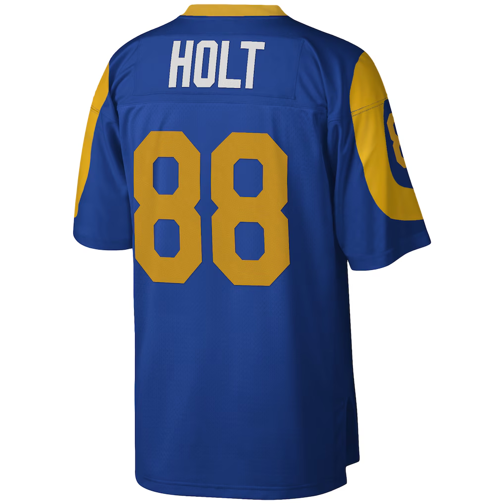 Elroe LA.Rams #88 Torry Holt Mitchell & Ness Royal Legacy Replica Stitched Puhic Jersey