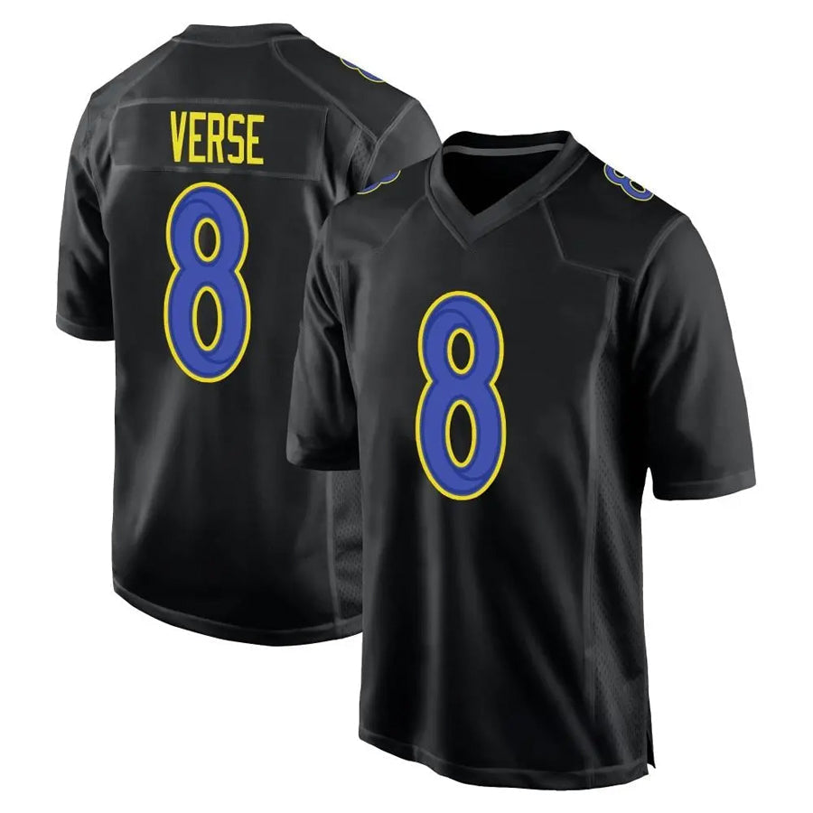 Elroe LA.Rams #8 Jared Verse Player Black Fashion Game Stitched Jerseys