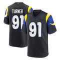 Elroe LA.Rams #91 Kobie Turner Player Black Midnight Rivalries Collection Home Game Stitched Jerseys