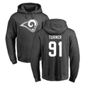Elroe LA.Rams #91 Kobie Turner Player Gray Pullover Hoodie Limited Game Stitched Jerseys