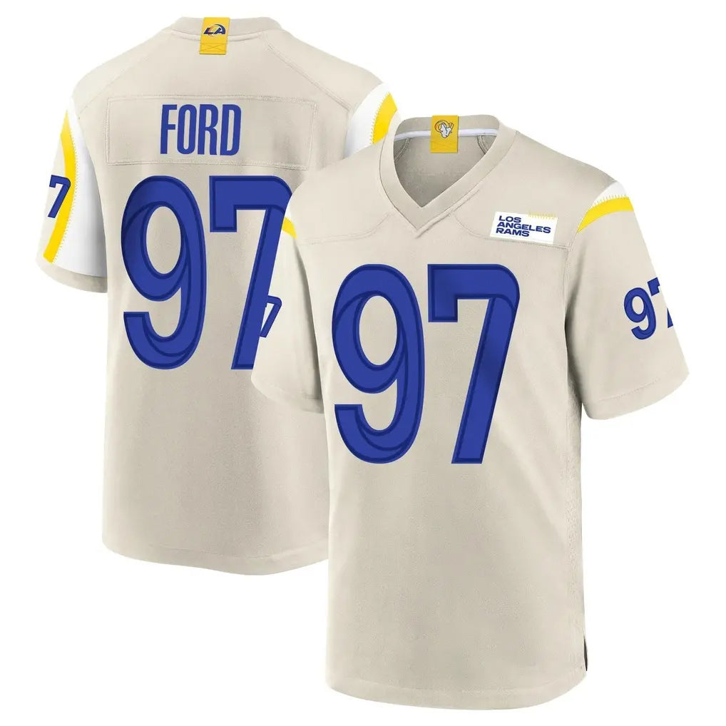 Elroe LA.Rams #97 Poona Ford Player Bone Home Game Stitched Jerseys