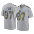 Elroe LA.Rams #97 Poona Ford Player Gray Atmosphere Fashion Home Game Stitched Jerseys