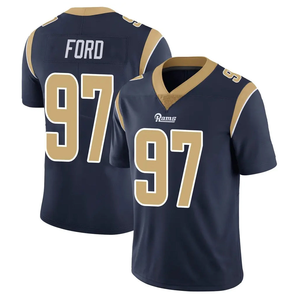 Elroe LA.Rams #97 Poona Ford Player Navy Limited Vapor Untouchable Home Game Stitched Jerseys