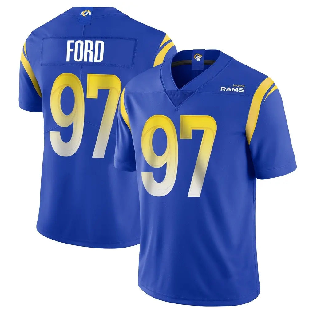 Elroe LA.Rams #97 Poona Ford Player Royal Limited Vapor Untouchable Home Game Stitched Jerseys