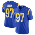 Elroe LA.Rams #97 Poona Ford Player Royal Limited Vapor Untouchable Home Game Stitched Jerseys