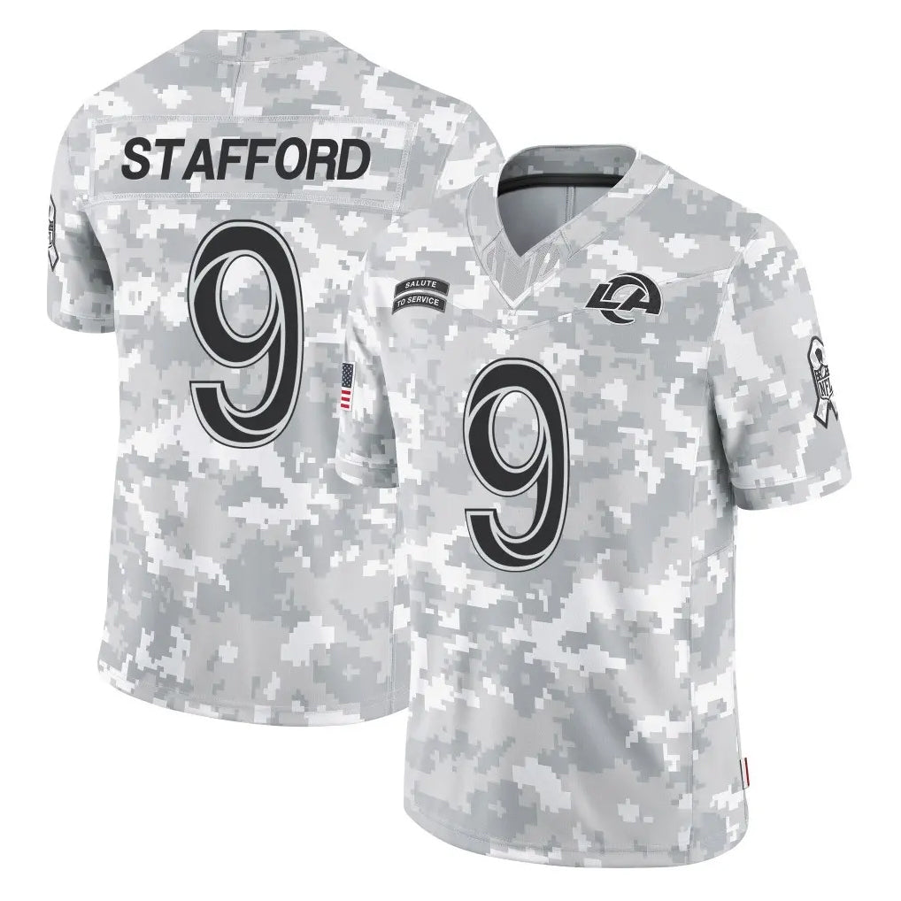 Elroe LA.Rams #9 Matthew Stafford Player Arctic Camo Salute To Service Limited Game Stitched Jerseys