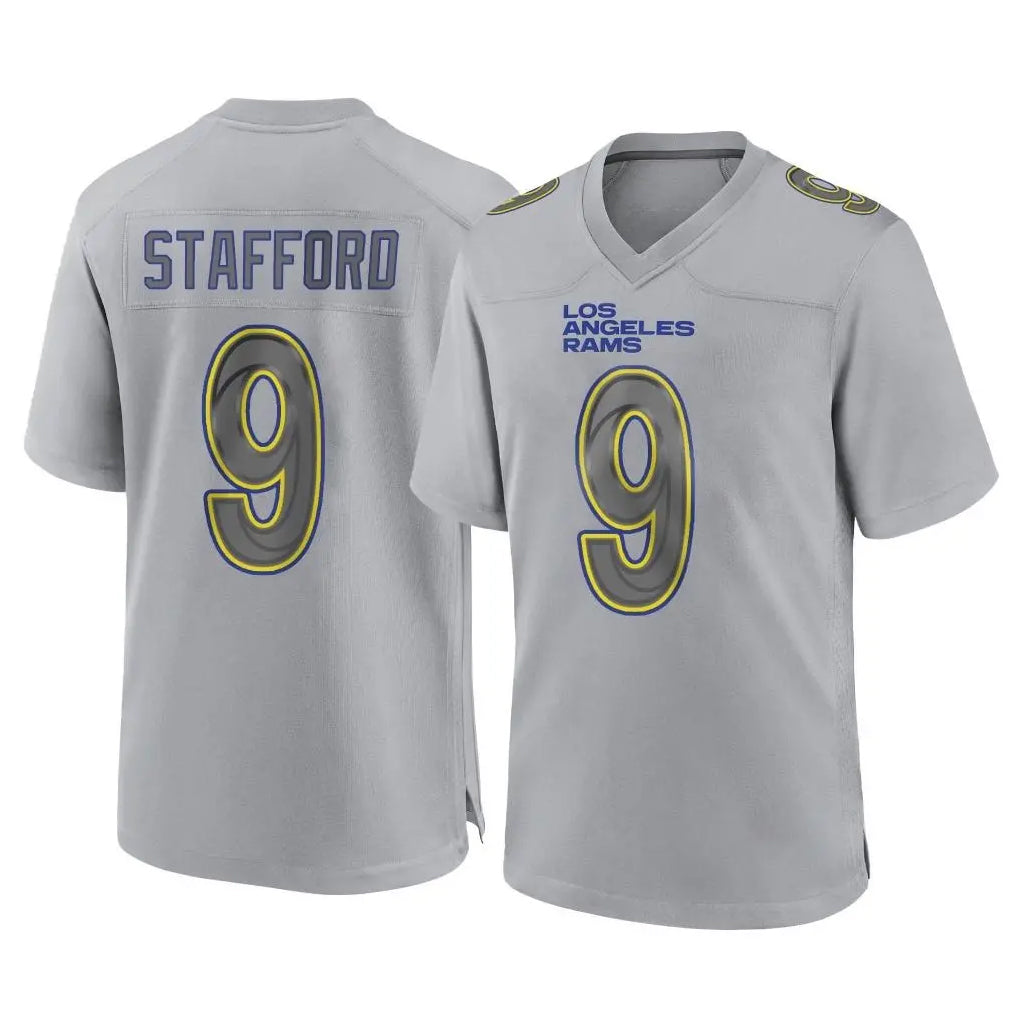 Elroe LA.Rams #9 Matthew Stafford Player Gray Atmosphere Fashion Home Game Stitched Jerseys