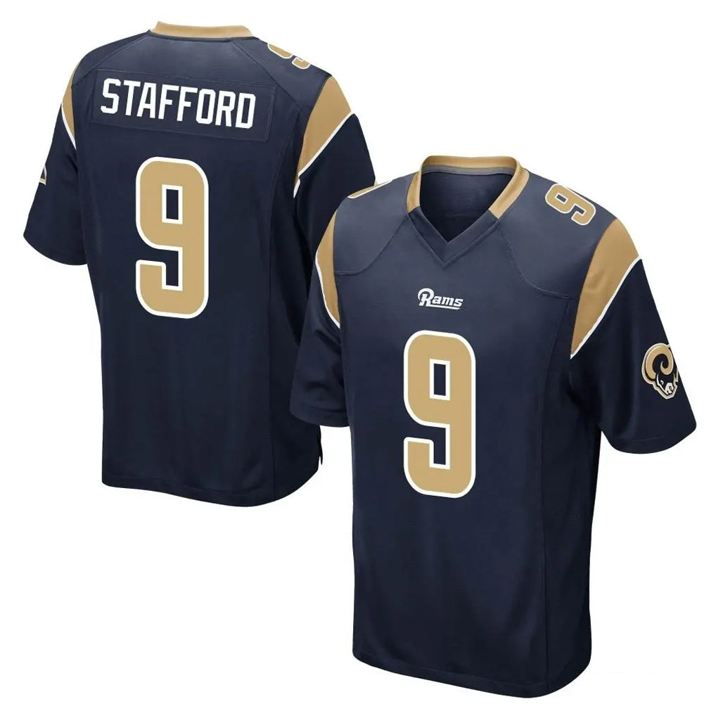 Elroe LA.Rams #9 Matthew Stafford Player Navy Home Game Stitched Jerseys