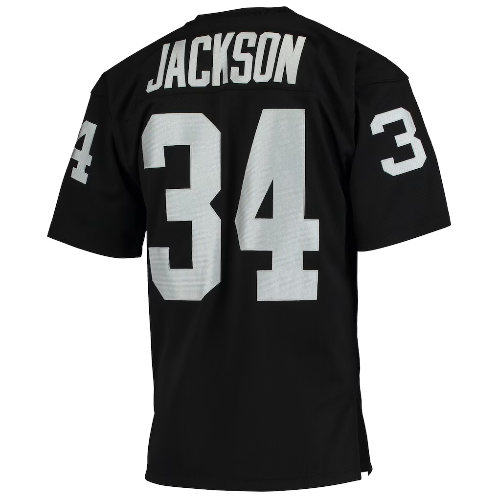 Elroe LV.Raiders 1990 #34 Bo Jackson Mitchell & Ness Black Authentic Throwback Retired Player Stitched Puhic Jersey
