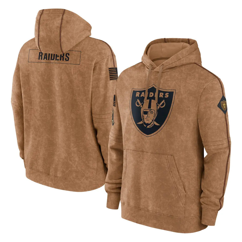 Elroe LV.Raiders Brown Salute to Service Hoodies Limited Game Blank Player Stitched Jerseys