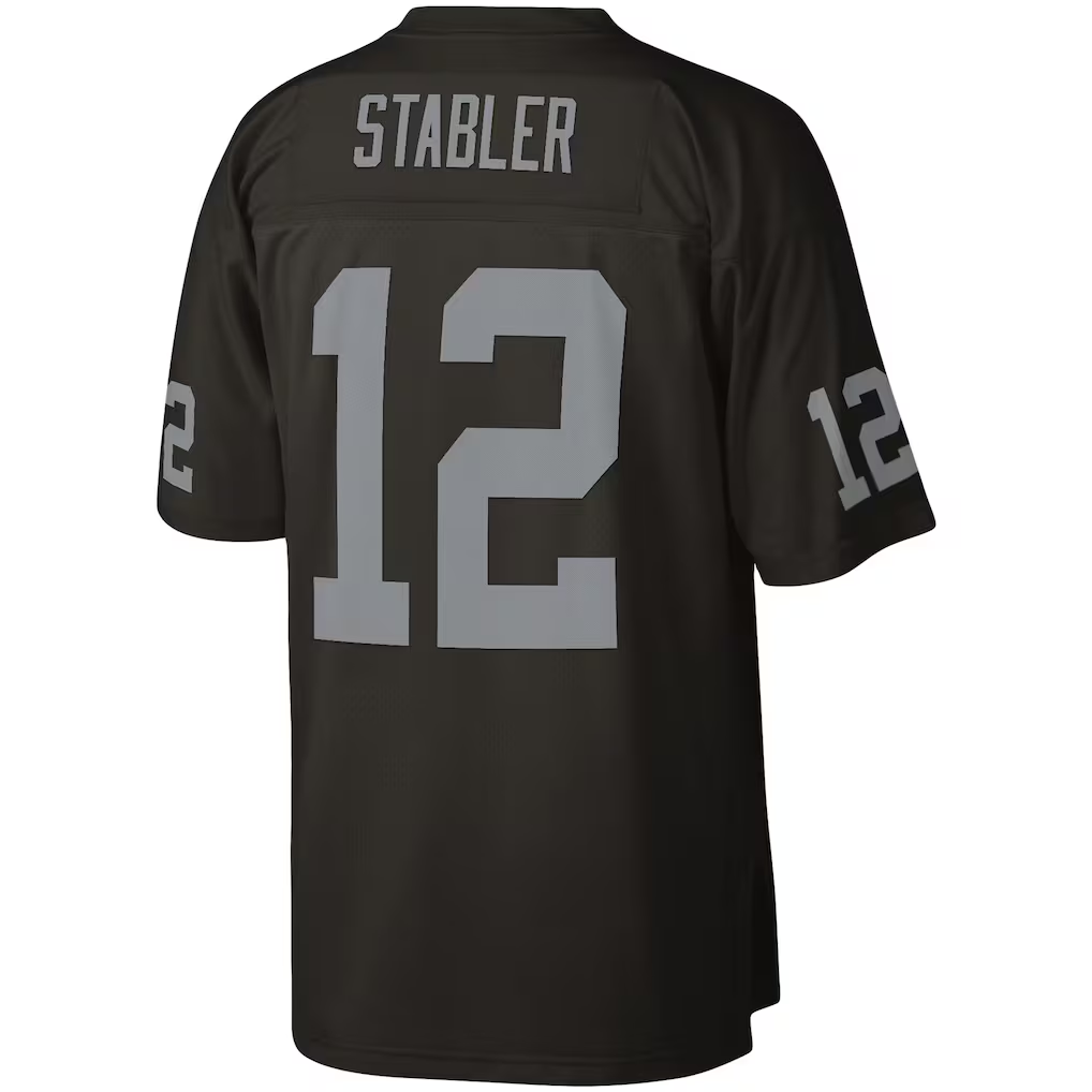 Elroe LV.Raiders #12 Ken Stabler Mitchell & Ness Black Legacy Replica Jersey