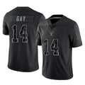 Elroe LV.Raiders #14 Matt Gay Player Black Reflective Limited Game Stitched Jerseys