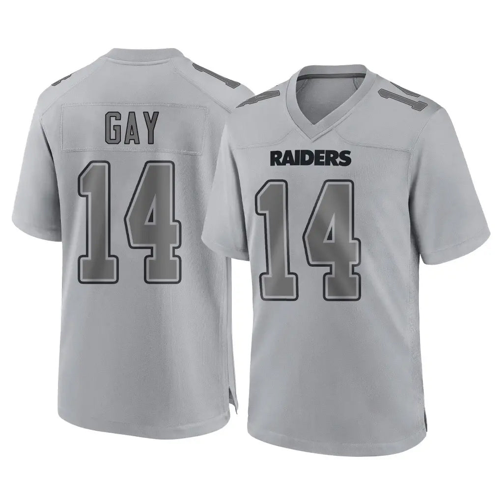 Elroe LV.Raiders #14 Matt Gay Player Gray Atmosphere Fashion Limited Game Stitched Jerseys