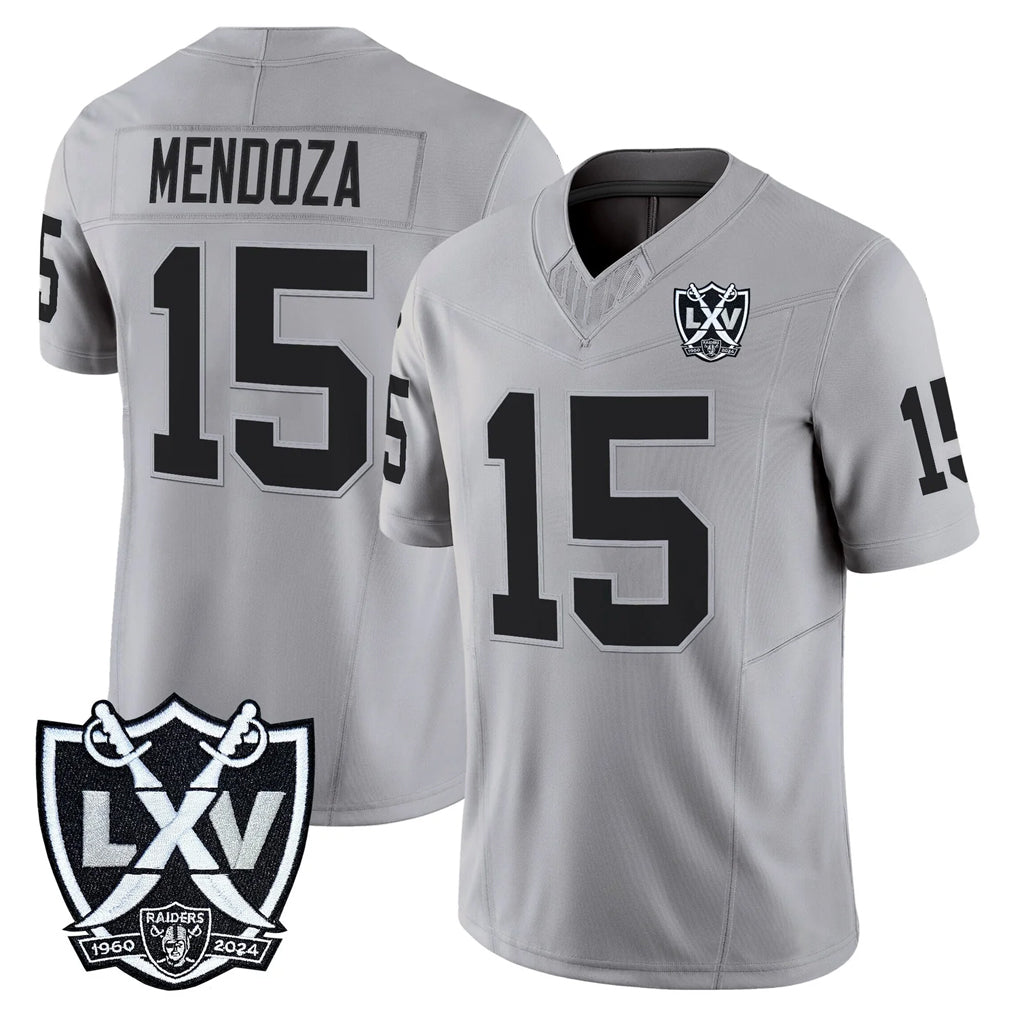 Elroe LV.Raiders #15 Fernando Mendoza Player Gray 2026 Vapor Limited Home Game Stitched Jerseys