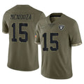Elroe LV.Raiders #15 Fernando Mendoza Player Olive Salute To Service Limited Stitched Jerseys