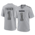 Elroe LV.Raiders #1 Tre Tucker Player Gray Atmosphere Fashion Limited Game Stitched Jerseys